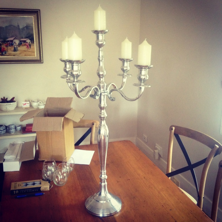 Silver Candelabra Hire Brisbane Flowers by Forrest